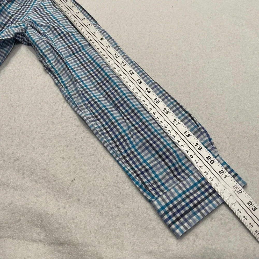 Children's Place Est 1989 Boys Size XL 14 Button Up Shirt Blue Plaid Long Sleeve